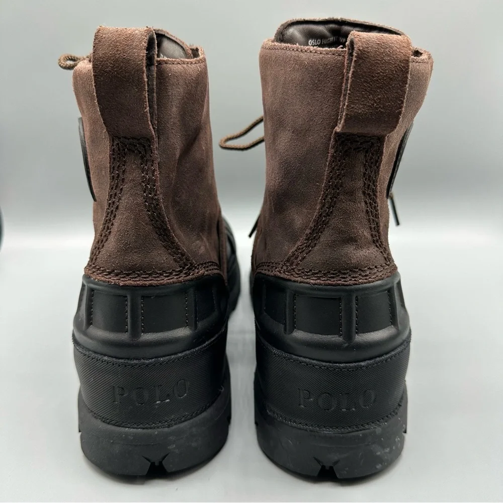 Polo Ralph Lauren Brown and Black High Leather Boots Size 11.5 D